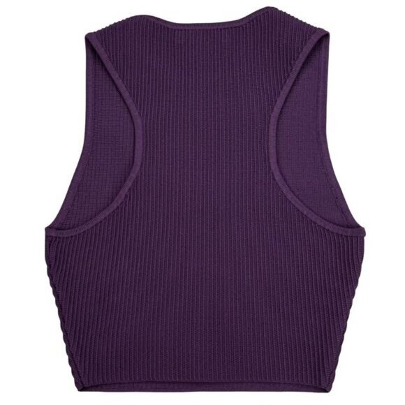 NWT BABATON Aritzia Sculpt Knit Racer Cropped Tank Size 2XS Dewberry Purple - Picture 9 of 9